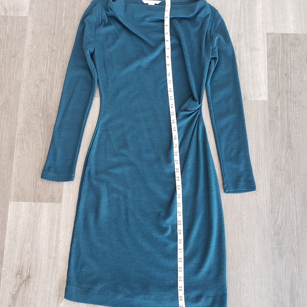 Banana Republic Long Sleeve Cowl Neck Wool Dress Sz S Petite - Picture 3 of 6